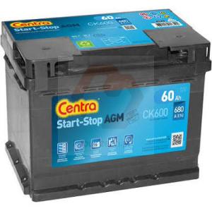 AKUMULATOR CENTRA START-STOP AGM 60AH 680A P+