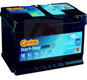 AKUMULATOR CENTRA START-STOP AGM 70AH 760A P+