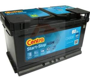 AKUMULATOR CENTRA START-STOP AGM 80AH 800A P+