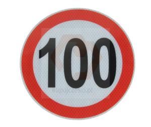 NAKLEJKA OGRANICZENIE PRĘDKOŚCI 100  T-042   śr.20