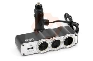 GNIAZDO ZAPALNICZKI ROZDZIELACZ 3+1 USB PRZEWÓD