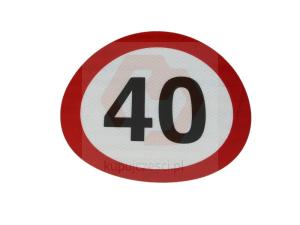 NAKLEJKA OGRANICZENIE PRĘDKOŚCI 40 średnica 20cm