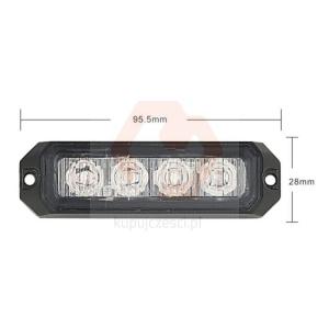 LAMPA BŁYSKOWA 4xLED mała pomarańczowa