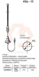 ANTENA SAMOCHODOWA ASP-15 300mm M5 gruby bat