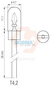 ŻARÓWKA 12V 1W T4,2 całoszklana
